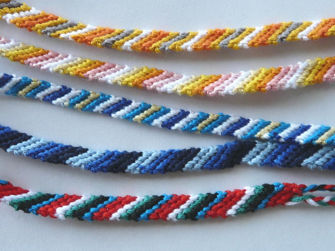 ミサンガの簡単な作り方 おしゃれなハート型 かわいい斜めの編み方は
